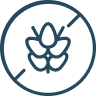 Outlined crossed-out wheat symbol indicating gluten-free.