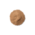 A small mound of brown powder against a white background.