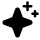A black icon of a four-pointed star with two smaller sparkles to the upper right.