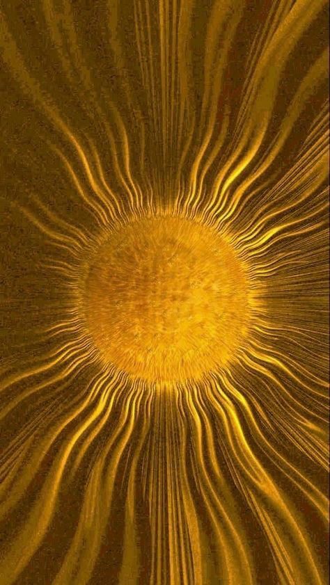 Abstract image of a golden sunburst with radiating lines.