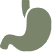 A simple, greyish-green icon of a human stomach.