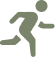 A gray icon of a person running.