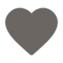 A solid gray heart icon on a white background.