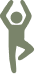 A gray icon of a person in a yoga tree pose.