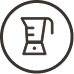 A line art icon of a blender inside a circle.
