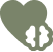 A muted green icon of a heart with a small pair of lungs inside it.