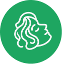 A green circular icon with a white line drawing of the Virgo zodiac sign.
