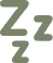 A graphic icon of three grey-green letter Z's, symbolizing sleep.