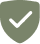 A grey-green shield icon with a white checkmark inside.