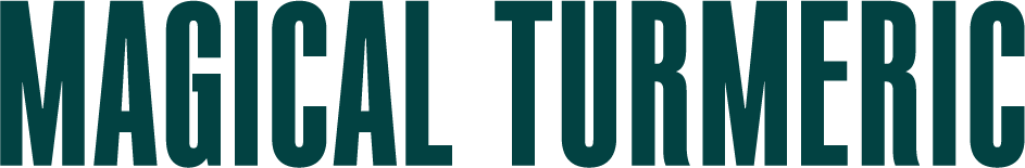 The text 'MAGICAL TURMERIC' in a bold, dark teal, sans-serif font against a white background.