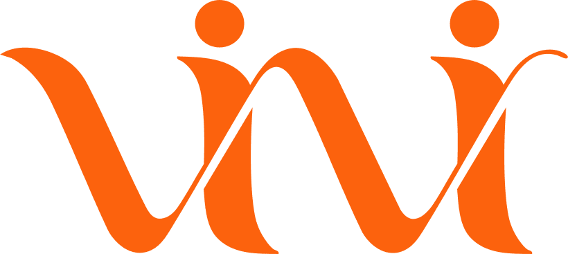 An orange logo of two stylized, intertwined letter 'i's on a green background.
