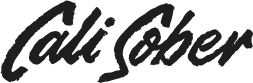 The stylized text 'Cali Sober' in black cursive font.
