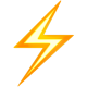 A yellow and orange lightning bolt icon.