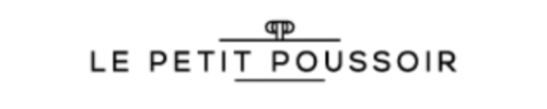 'Le Petit Poussoir logo with stylized text and design above.'