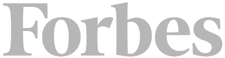 The Forbes logo in grey lettering on a dark green background.