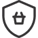 An icon of a shopping basket inside a shield.