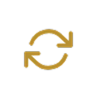 Two gold arrows forming a circle on a black background.