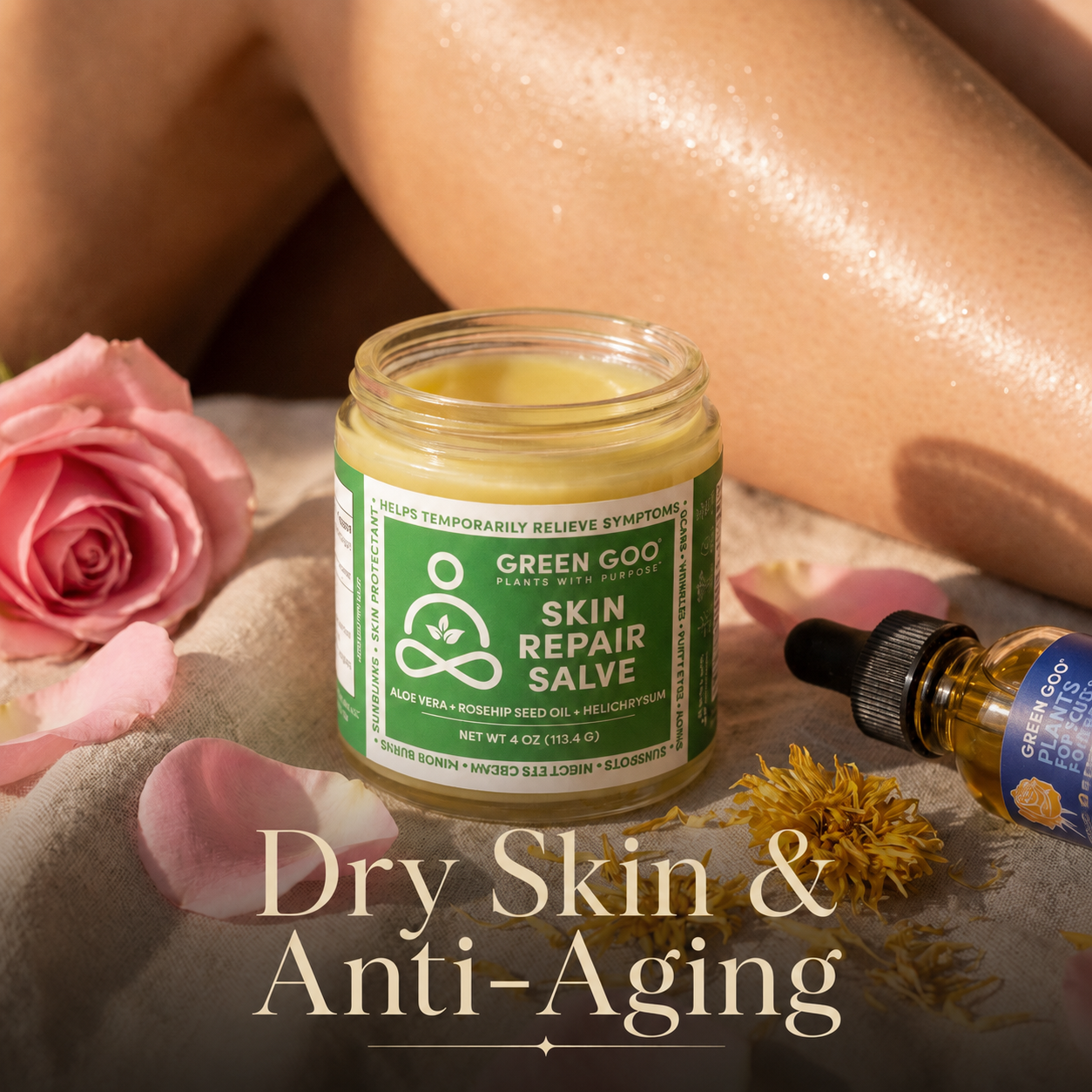 Jar of Skin Repair with Rose Petals