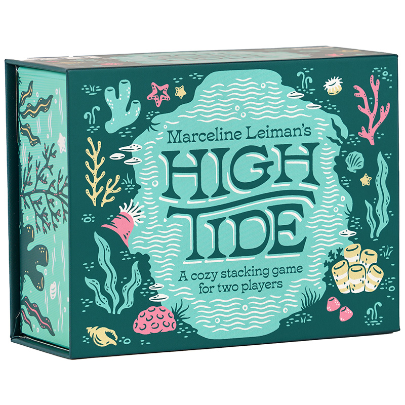 Box of 'High Tide' game with ocean-themed illustrations.