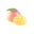 A peach and a pineapple emoji on a white background.