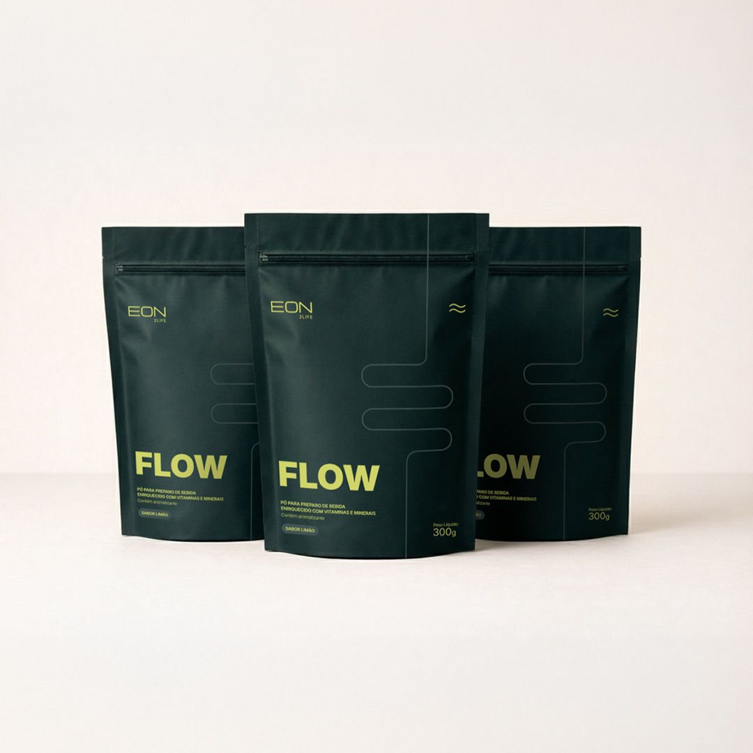 FLOW - Bebida funcional em pó com fibras e vitaminas - Sabor Limão (300g)