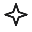 A black, four-pointed star icon with rounded corners on a white background.
