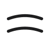 An icon of two parallel, slightly curved, thick black horizontal lines on a white background.