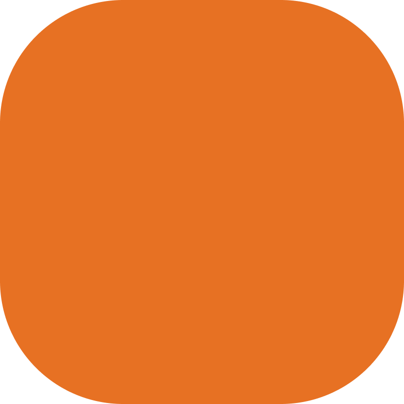 A solid orange square with rounded corners on a transparent background.