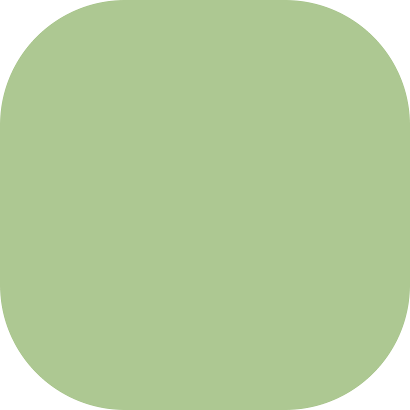 A solid, light green rounded square shape on a transparent background.