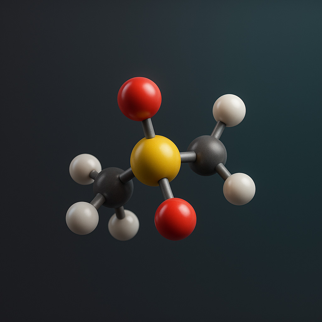 Colorful molecular model with red, yellow, black, and white spheres connected by rods.