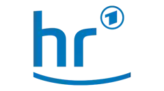 The blue logo of the German broadcaster hr1, featuring the letters 'hr' and a '1' icon.