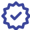 Blue checkmark icon with a circular border.