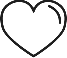 Simple black outline of a heart shape.