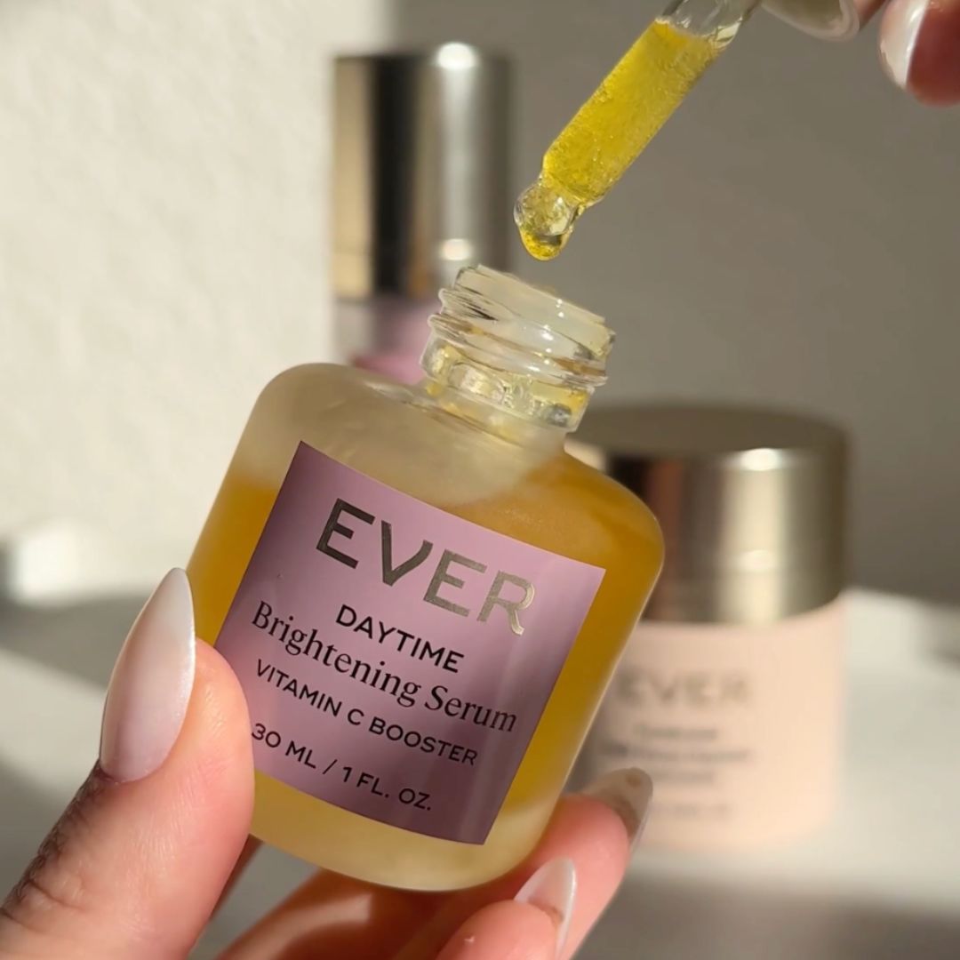 Facial oil bottle with pipette, caption: 'The Results Are In.'