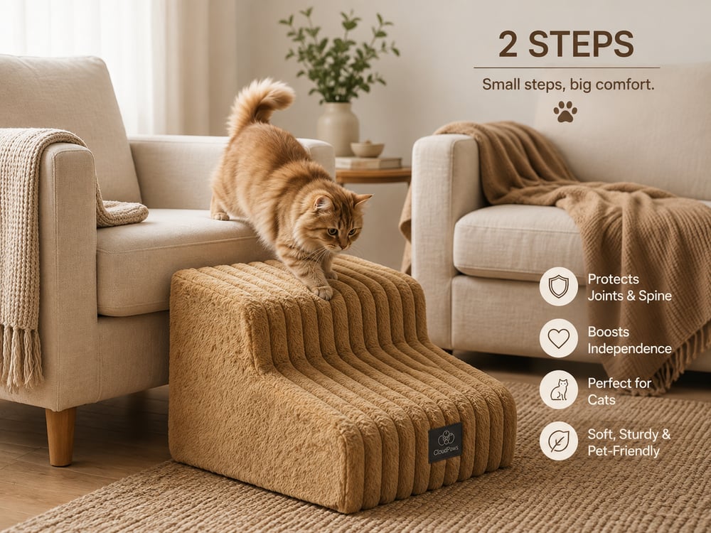 CloudPaws Comfort Stairs, 3 Step, Oatmeal