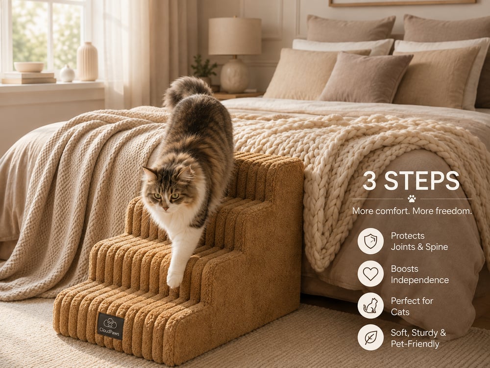 CloudPaws Comfort Stairs, 3 Step, Oatmeal