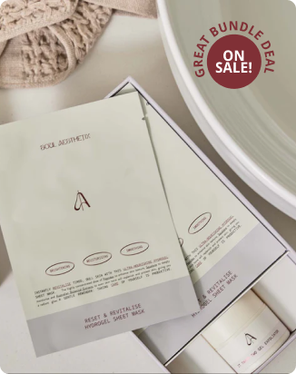 Rejuvenate and Replenish skincare bundle with sheet masks and hydration products