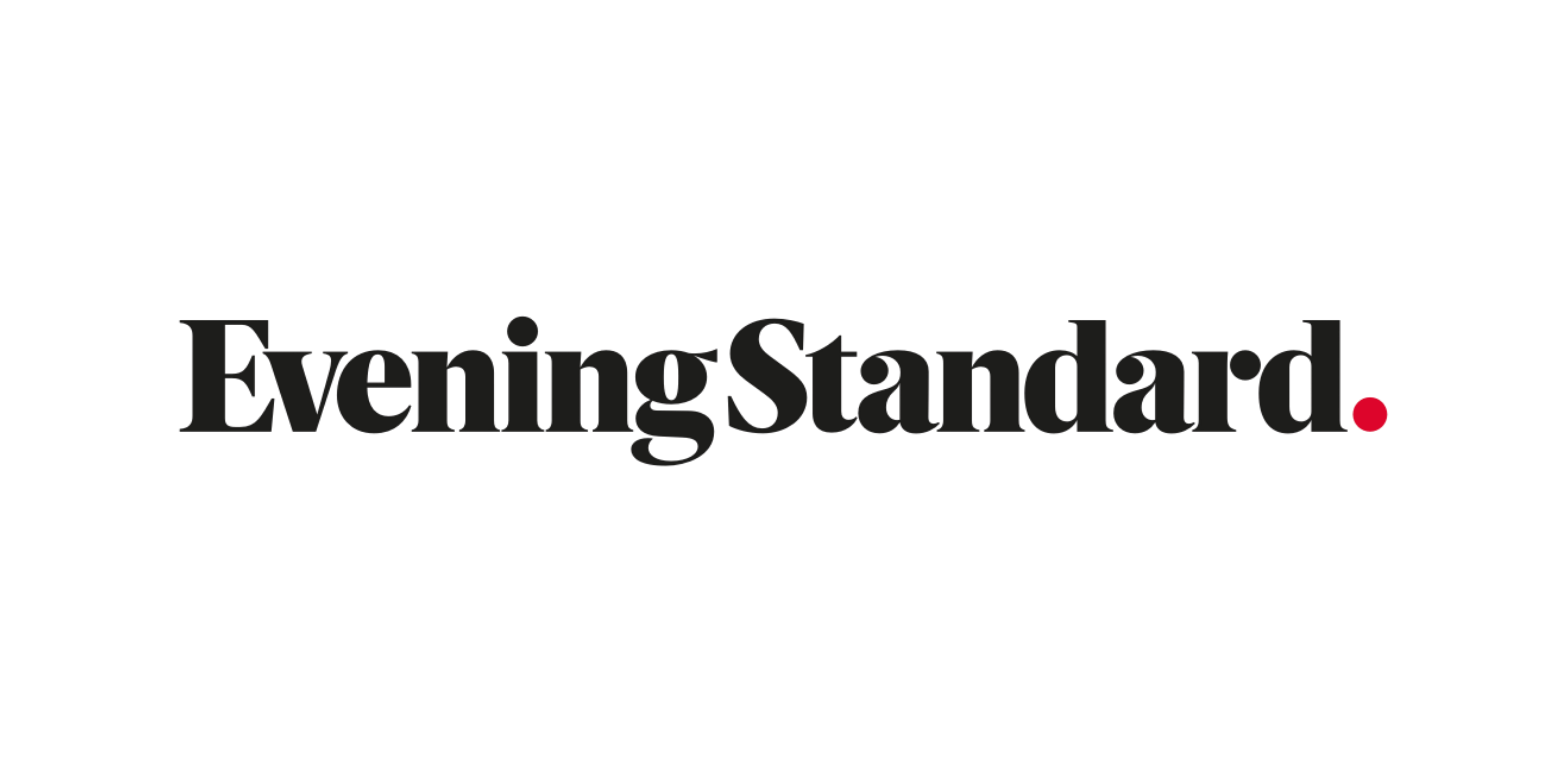 The logo for the Evening Standard, displayed in black text with a red period.
