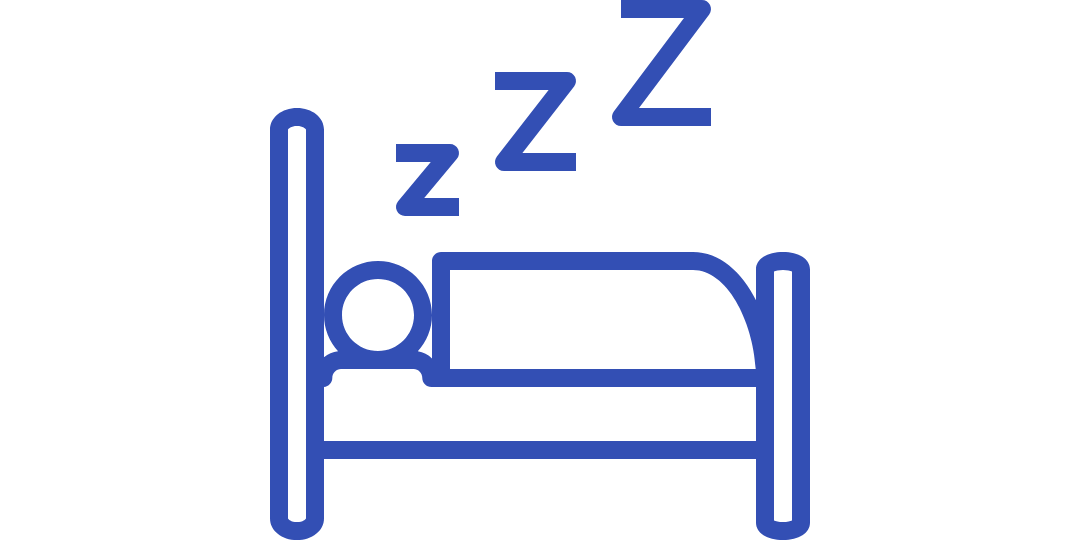 Icon of a bed with a person sleeping and 'Zzz' above.