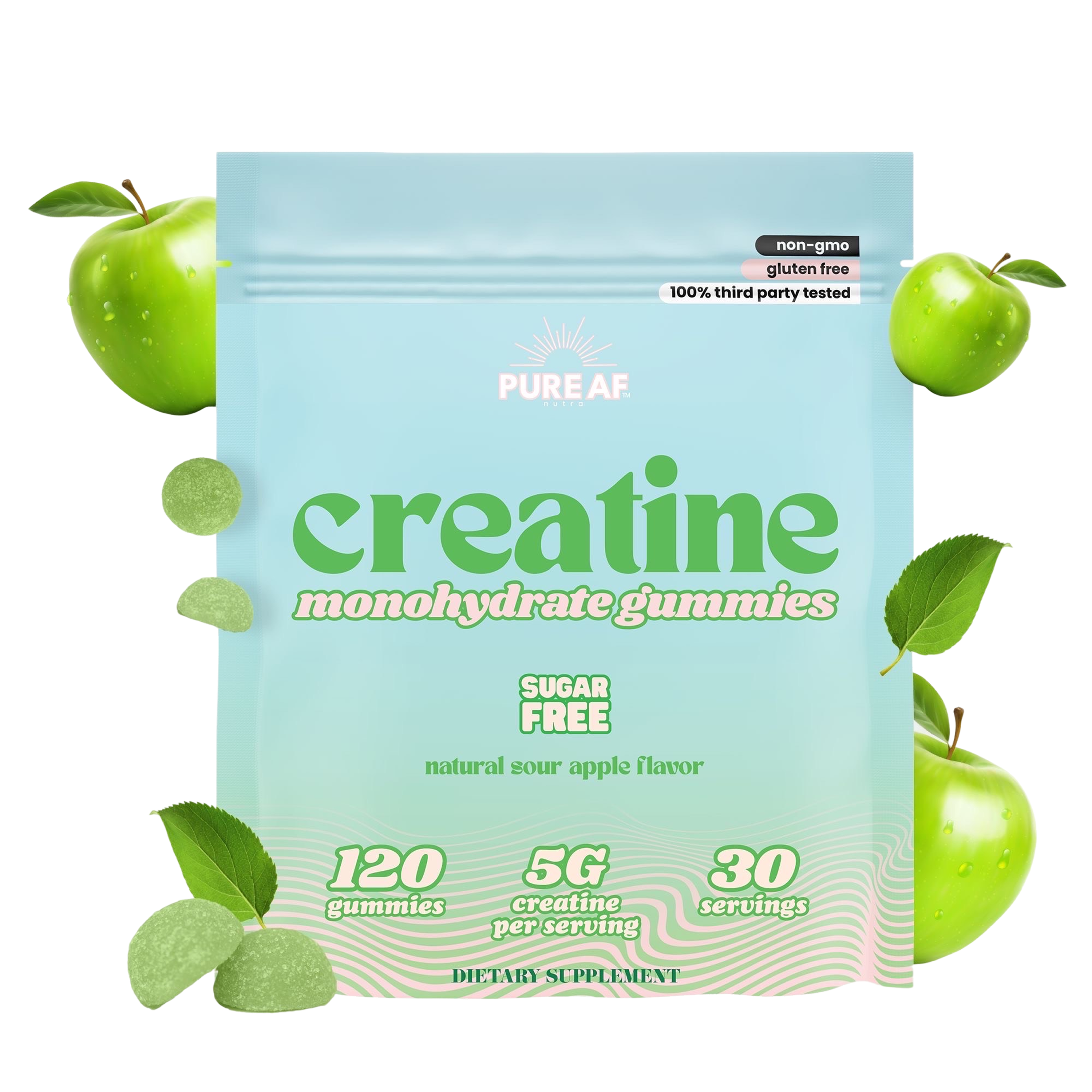 Purple packaging of weight loss gummies with benefits like metabolism and sleep highlighted.