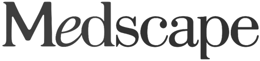 Logo with the word 'Medscape' in black font on a transparent background.