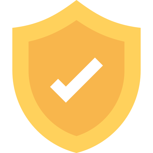 A yellow shield icon with a white checkmark in the center.
