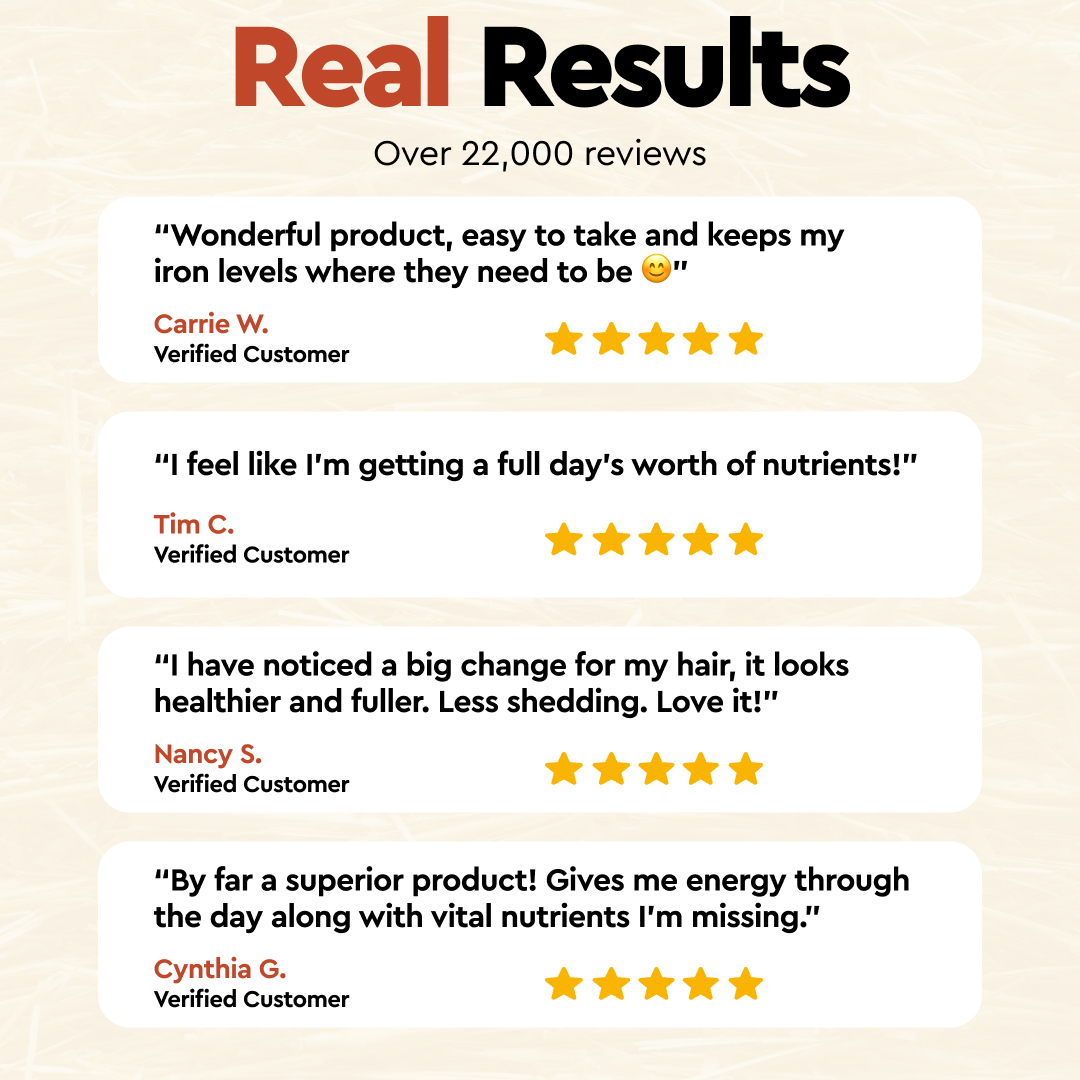 A bottle of women's beef organ supplements with a list of benefits and the supplement facts label.