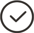 Black checkmark icon on a white background.
