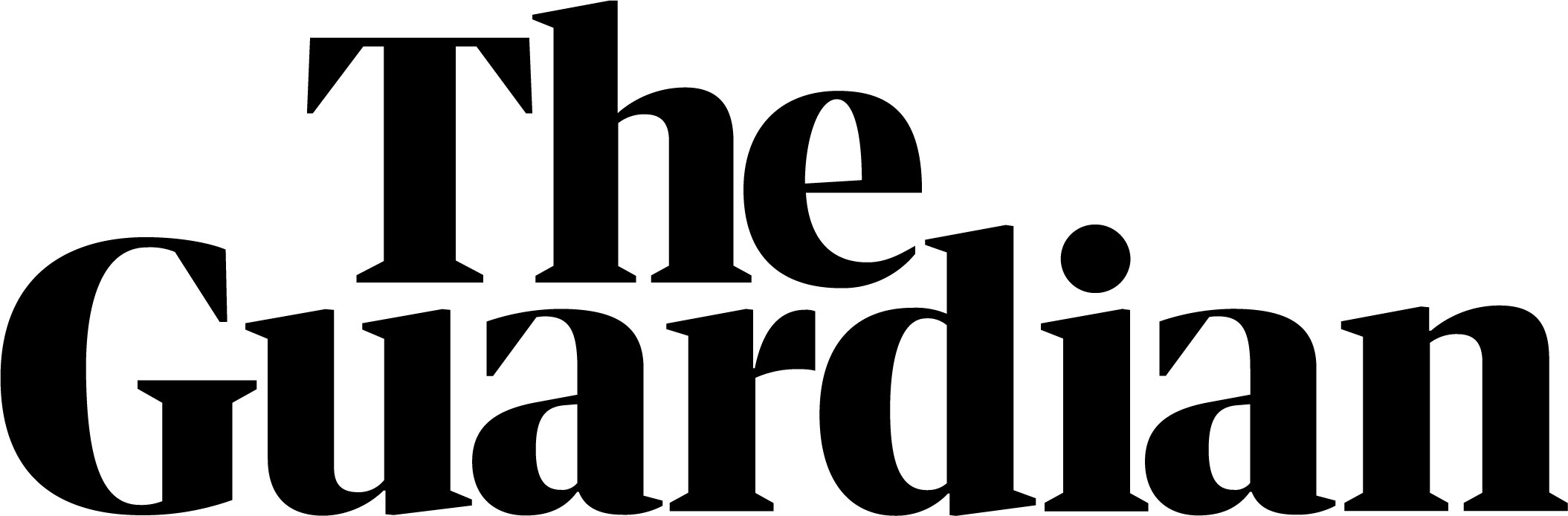 Black text logo reading 'The Guardian' on a white background.