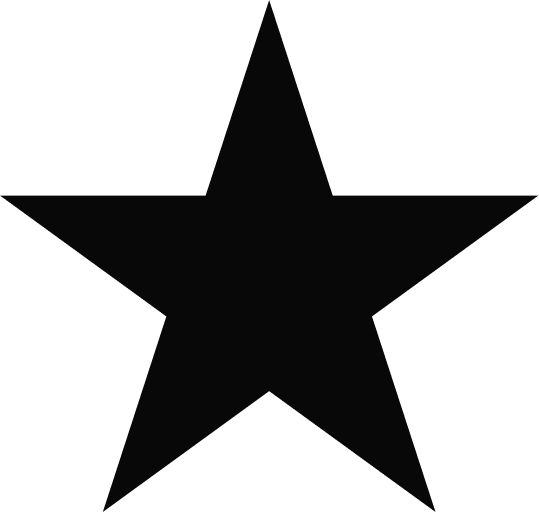 A white star on a black background.