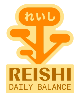 Logo with Japanese text and 'REISHI DAILY BALANCE' in orange and beige colors.