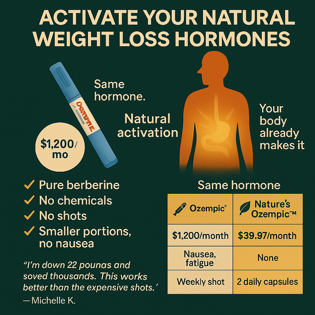 Infographic comparing Ozempic and Nature's Ozempic for weight loss.