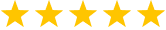 Five yellow stars in a row, representing a rating.