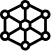 A simple black icon of a central point connected to six surrounding points in a hexagon shape.